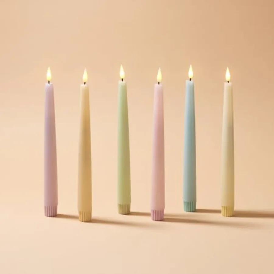

Flameless Taper Candles with Remote, 9 Inch, 6 Pack LED Candle Sticks, Flickering Flameless Candles for Baby Shower Decoration,