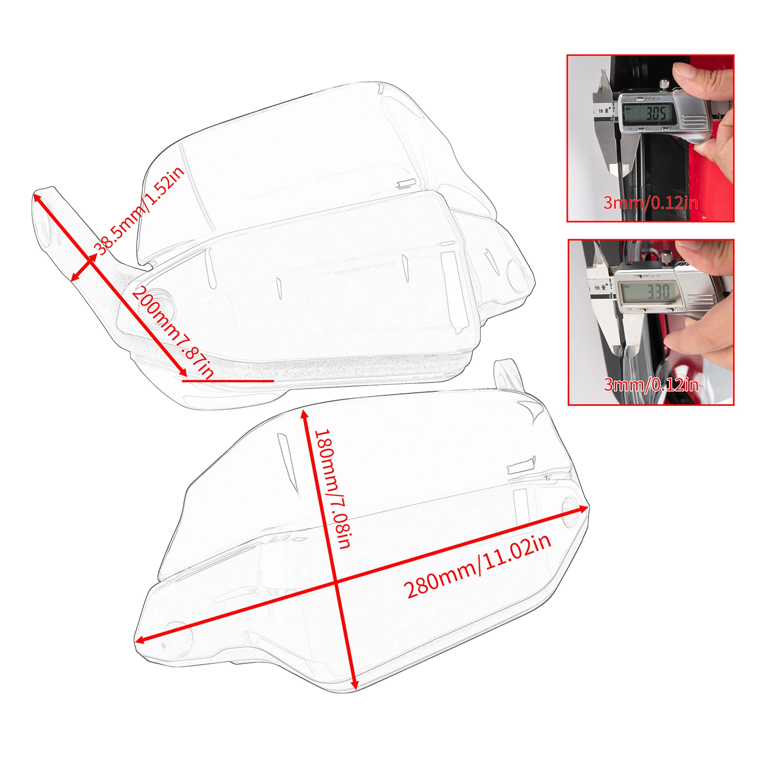 Safuotn دراجة نارية المقود Handguard حراس اليد مع درع حامي تمديد الملحقات لهوندا XL750 Transalp 2023-2024