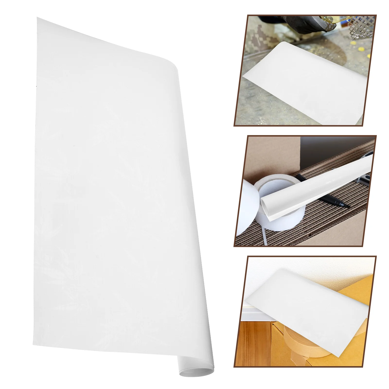 2 Pcs PVC Lampshade Material White Bamboo Pattern Light Blocking Anti Glare Pendant Wall Lamp Cover 1.2m Wide 0.3mm Thick