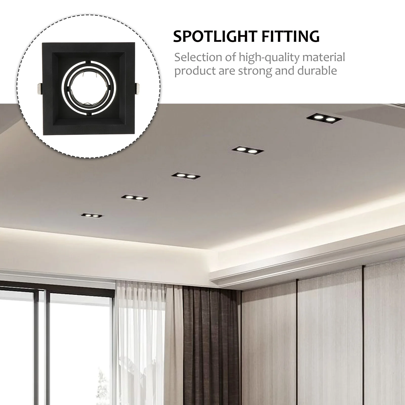 

1pc Led Spotlight Trim Ring Ceiling Lamp Mount Shell Adjustable Durable Long Lasting Direct Install Kitchen Bedroom Bathroom
