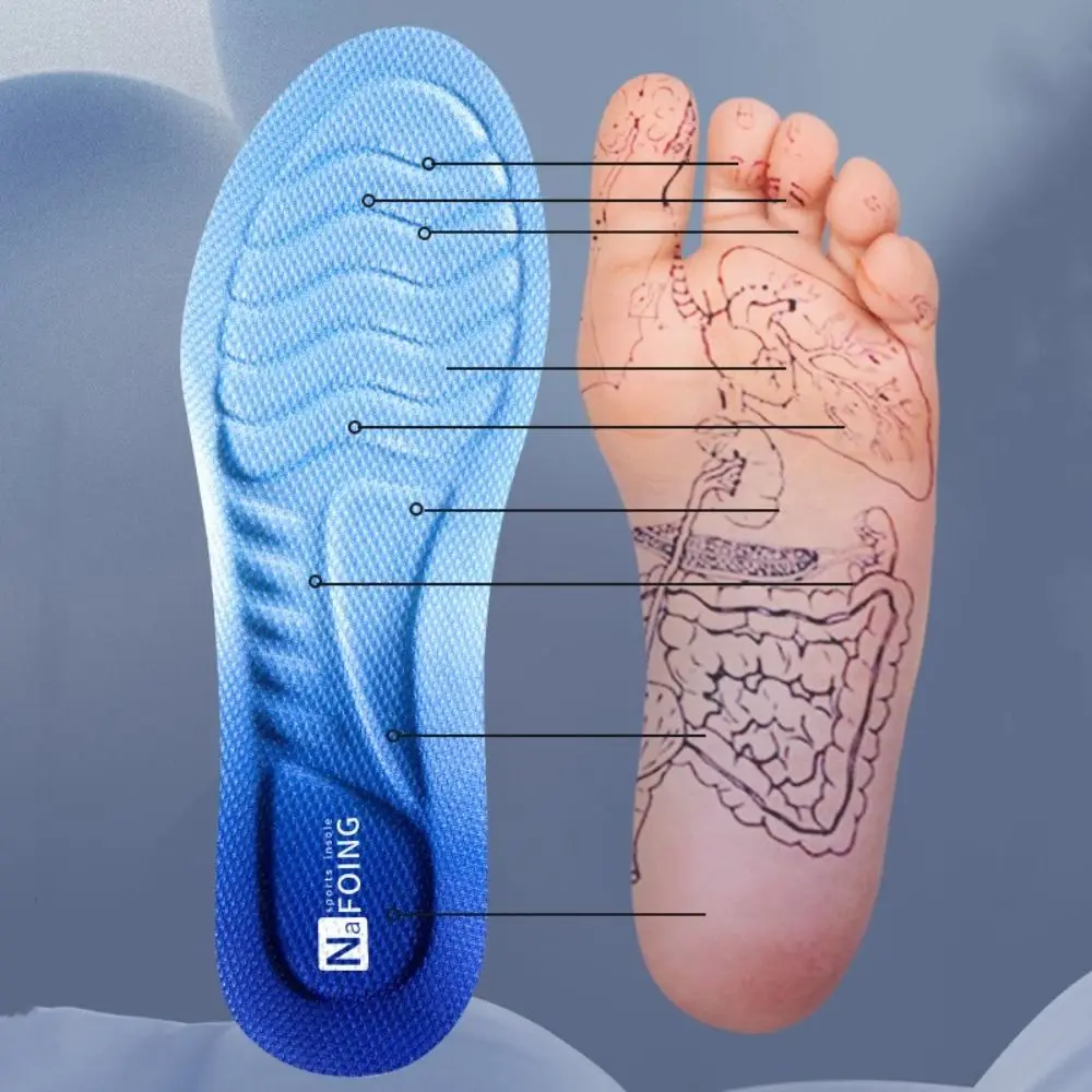 Soft PU 4D Insole Breathable Work Foot Support Technology Insoles Orthopedic Sports Insoles Women