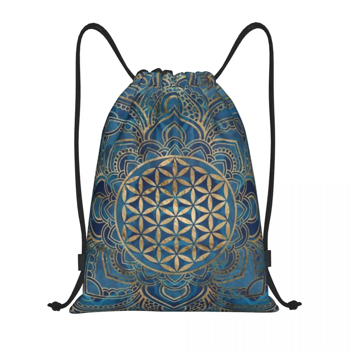 Flower Of Life In Lotus Mandala-bolsa con cordón para hombre y mujer, mochila de almacenamiento portátil para gimnasio, deportes, entrenamiento