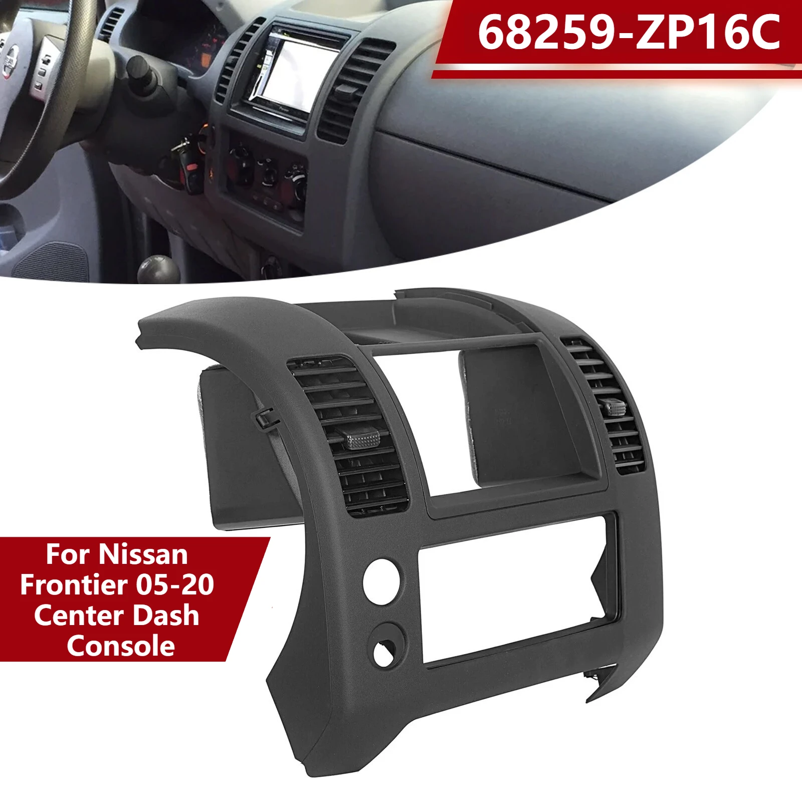 

Для Nissan Frontier 05-20 центральная приборная консоль, приборная панель, крышка кластера, лицевая панель 68259-ZP16C