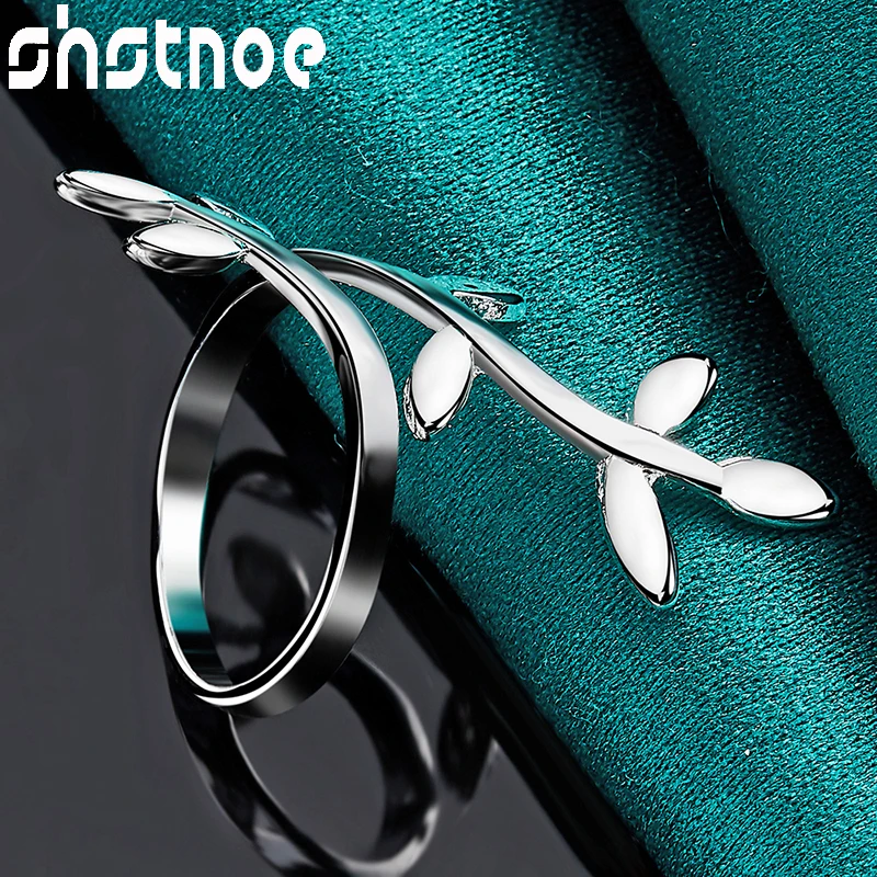 SHSTONE 925 Sterling Silver Tree Branch Rings For Women Engagement Wedding Birthday Party Fashion Jewelry Lady Christmas Gifts