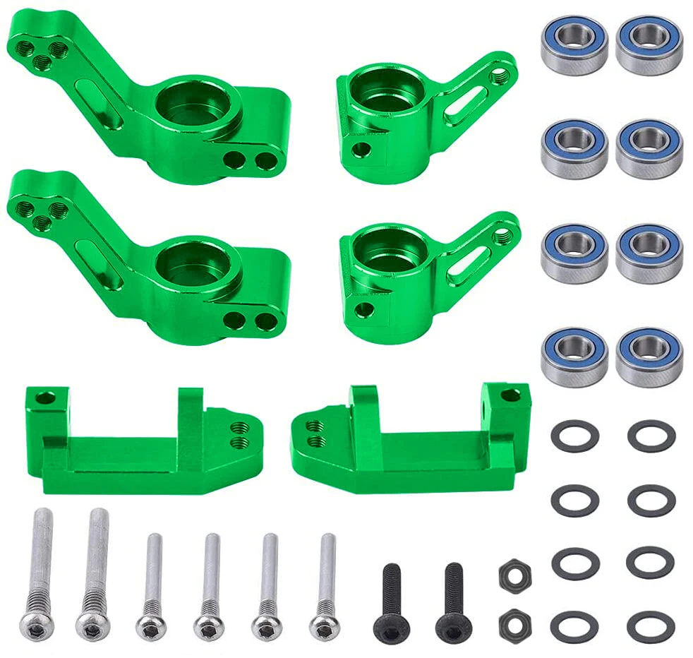 RC Aluminium Voorste Caster Block & Stuurblokken en Achterste Stub As Carriers Kit voor 1/10 Traxxas 2WD Slash, Stampede, Rustler