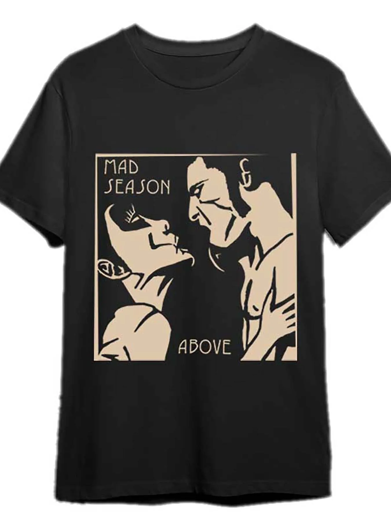 Vintage style Mad Season, Above, Music, Band, T-Shirt 339931 Fun Men'S Short Sleeve Pattern T-Shirt Collection Black PR