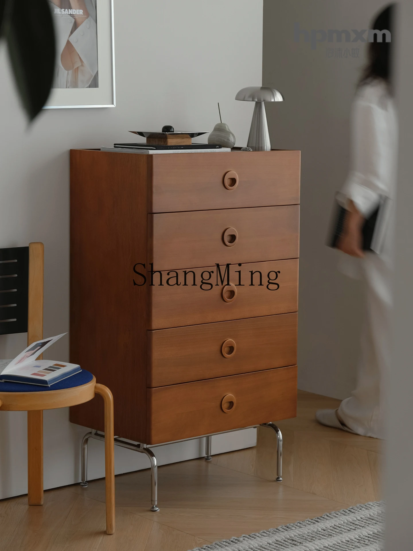 

CL Vintage Five-Drawer Cabinet Storage Bedroom Bedside Antique Drawer Solid Wood Storage Cabinet