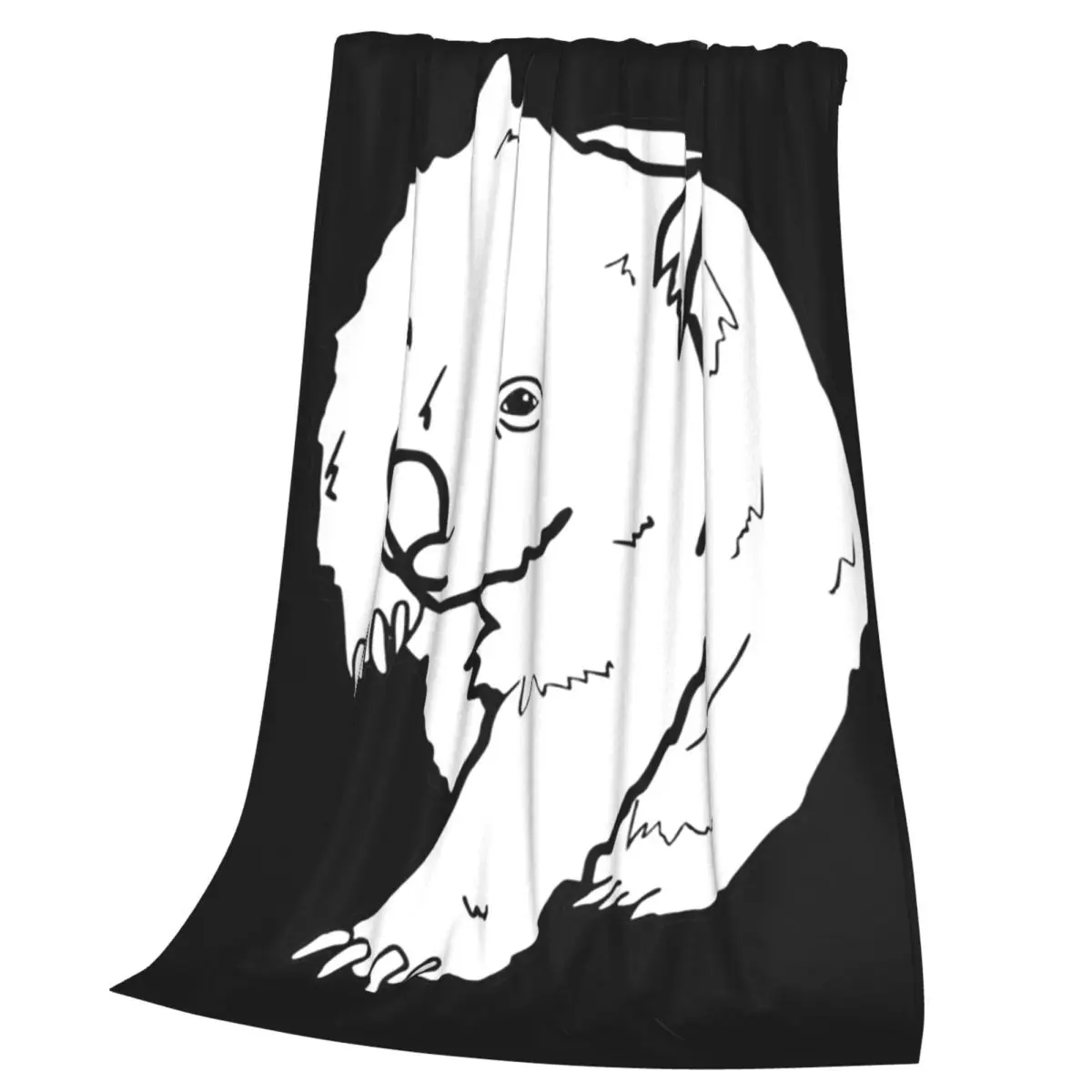Australian Wombat Doodle Blanket Soft Warm Flannel Throw Blanket Plush for Bed Living room Picnic Travel Home Sofa