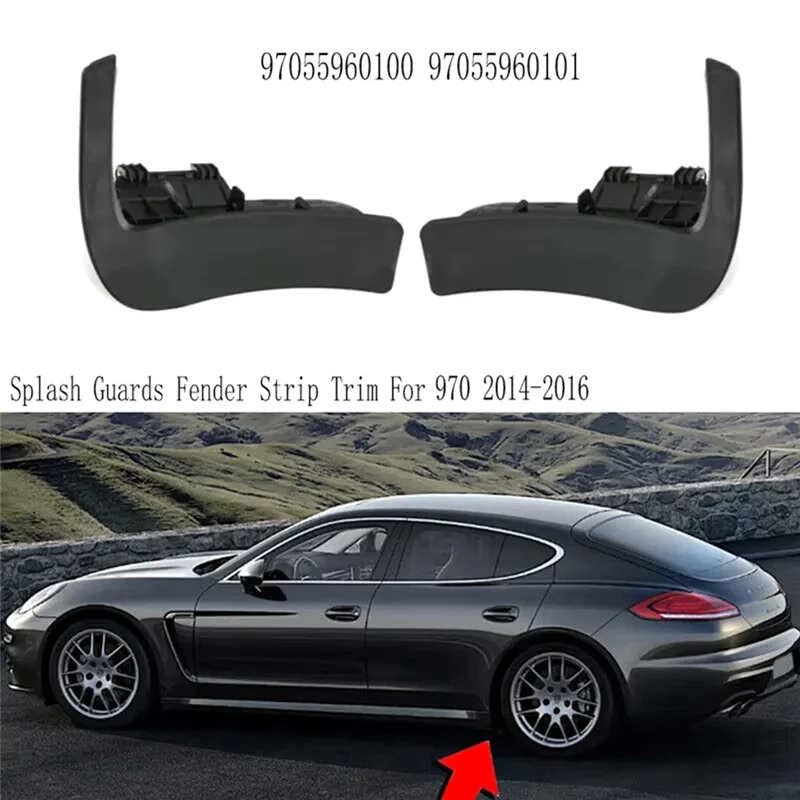 

NEW-Rear Mudguard Splash Guards Fender Trim Mudguards For Porsche Panamera 970 97055960101 97055960201