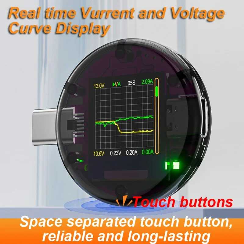 CC085 Monitor48V 12A Type-C PD3.1 Lader Detectie Tester DC Digitale Spanning Stroom Power Bank Capaciteit Meter Amper Detector
