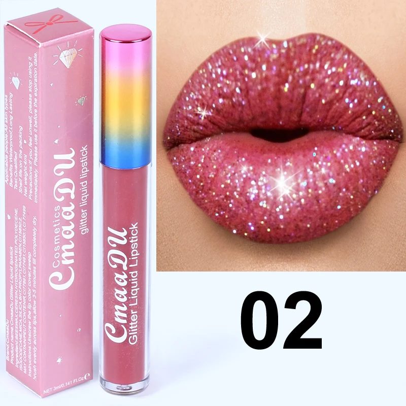 Cmaadu Diamond Shinny Lip Gloss Lips Makeup Cosmetics Glitter Liquid Lipstick Shimmer Matte Maquiagem Mate Batom Lipgloss