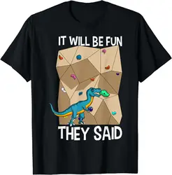 Bouldering Climber Boulderer Artificial Dinosaur Climbing T-Shirt