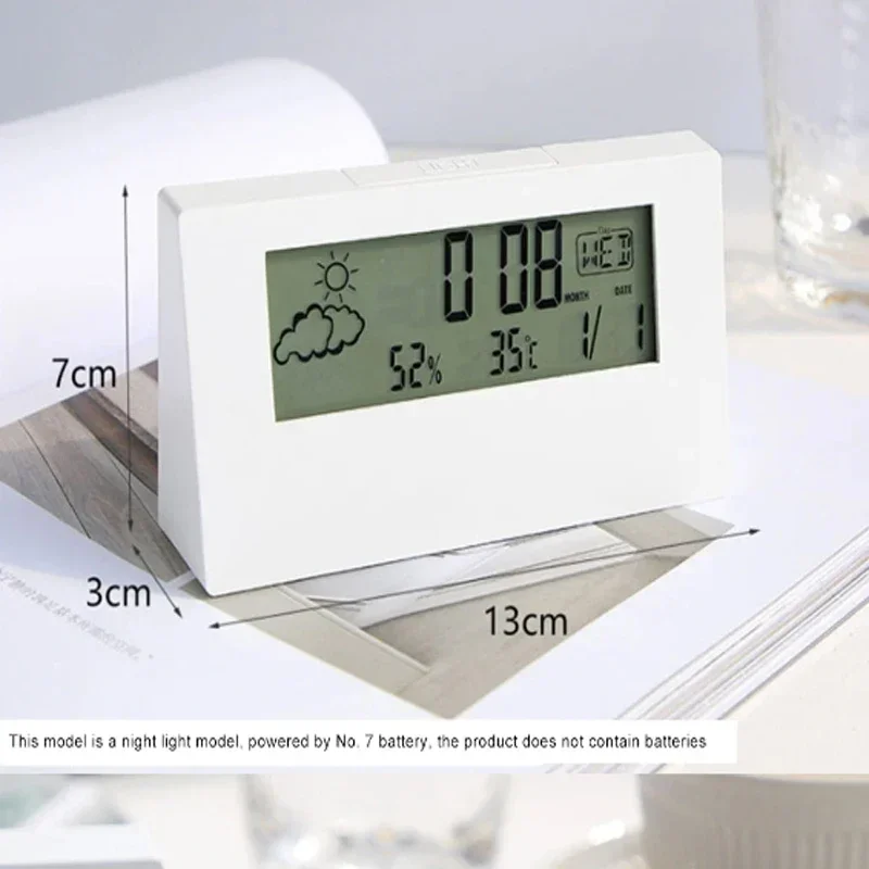 LED-thermometer Thermo-hygrometer Multifunctionele elektronische temperatuur-vochtigheidsmeter Weerstation voor thuis met wekker