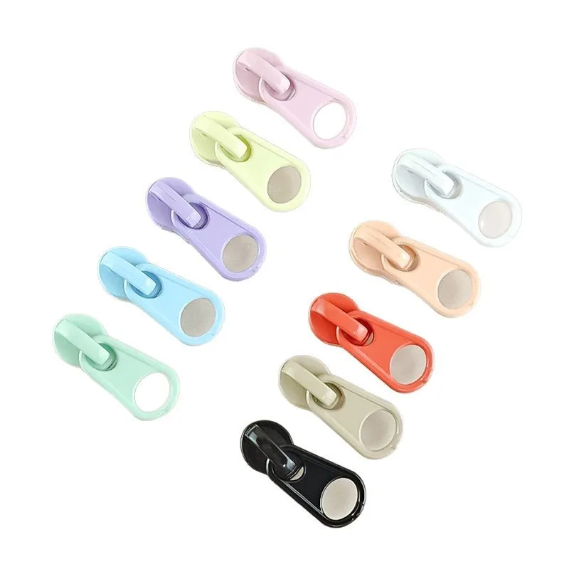 Macaron-Farbe # 3er-Set Nylon-Reißverschlusszieher für DIY-Taschen, handgemachtes Basteln mit Elefantennase, kurzer Film, Sprühfarbe, auf Lager