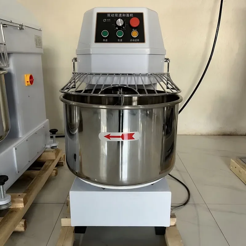 Commercial 60L Stainless Steel Electric Dough Mixer Industrial Bakery Pizza Bread Spiral Mixer 2-Speed Wheat Flour Mill 25KG