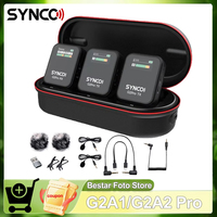 SYNCO G2 A1 G2 A2 Pro 2.4G Wireless Lavalier Microphone Mic System for Smartphone Table DSLR Camera Realtime Monitoring