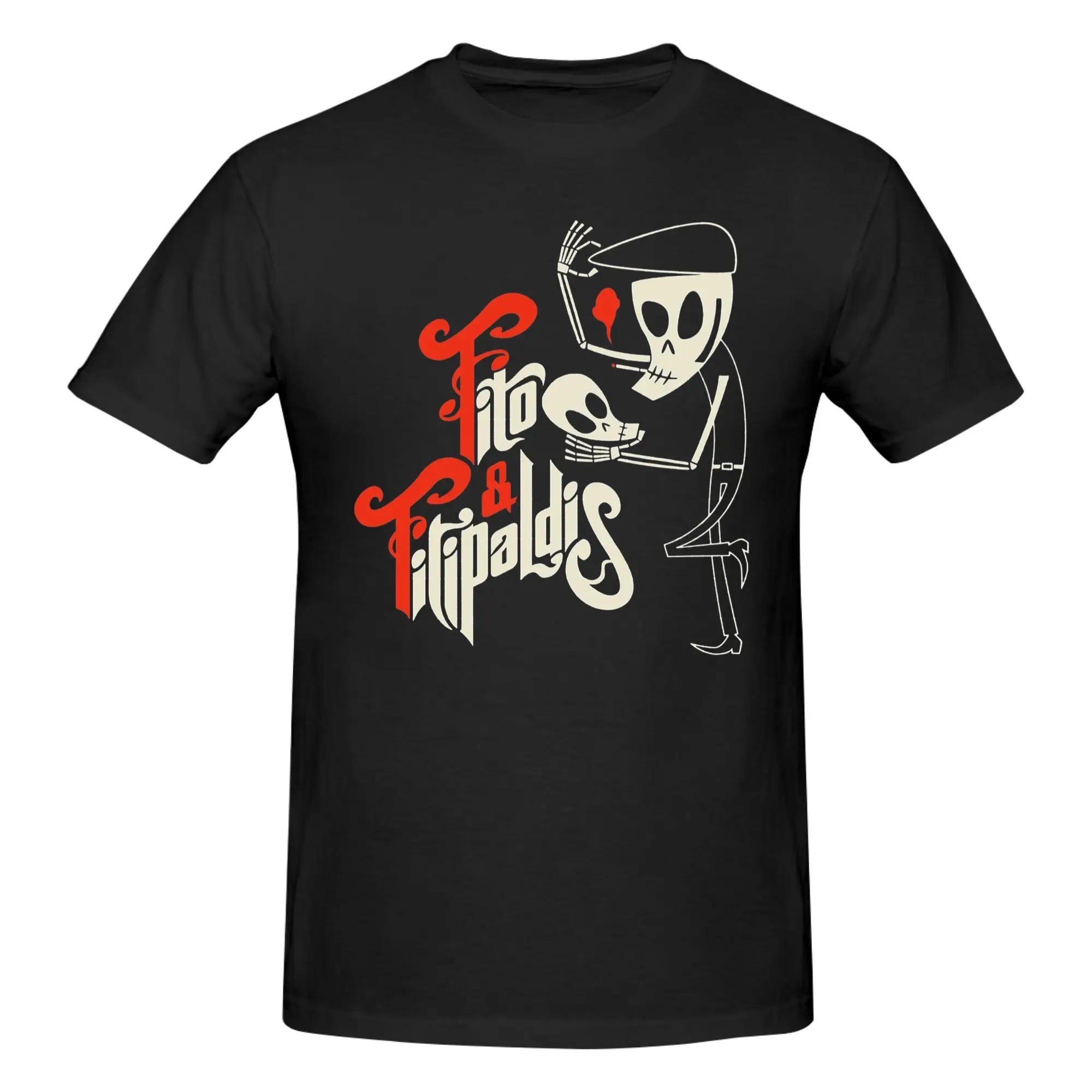 1 Piece Rock & Roll Graphic 100% Cotton T-Shirt Fito Fitipaldi Tops Tees For Men