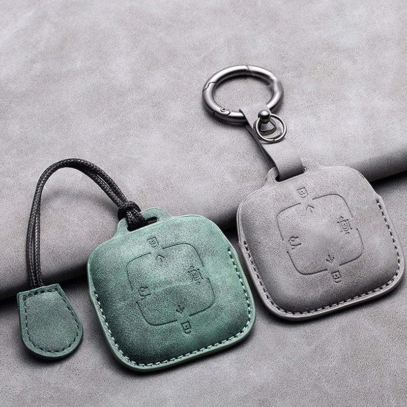 غطاء جلدي لمفتاح السيارة عن بعد ، واقي كامل لسلسلة مفاتيح فوب ، 4 أزرار ، 001X2021 من أجل ZEEKR 001 009