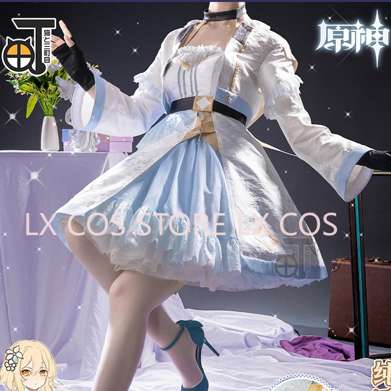 Game Anime Genshin Impact Lumine Cosplay Costumes Halloween Party Clothes Sea Salt Caramel Cute Suit Full Sets