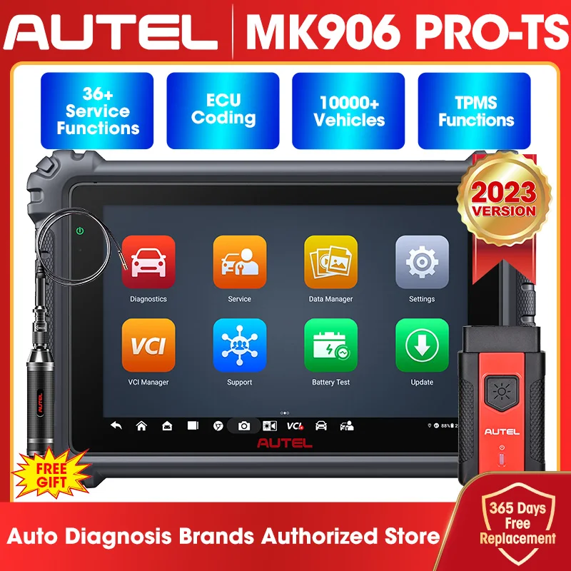 Autel MaxiCOM MK906 Pro-TS Car Diagnosis Complete TPMS Auto Diagnostic Scanner KEY Coding Tool Upgrade MS906BT/MS906TS