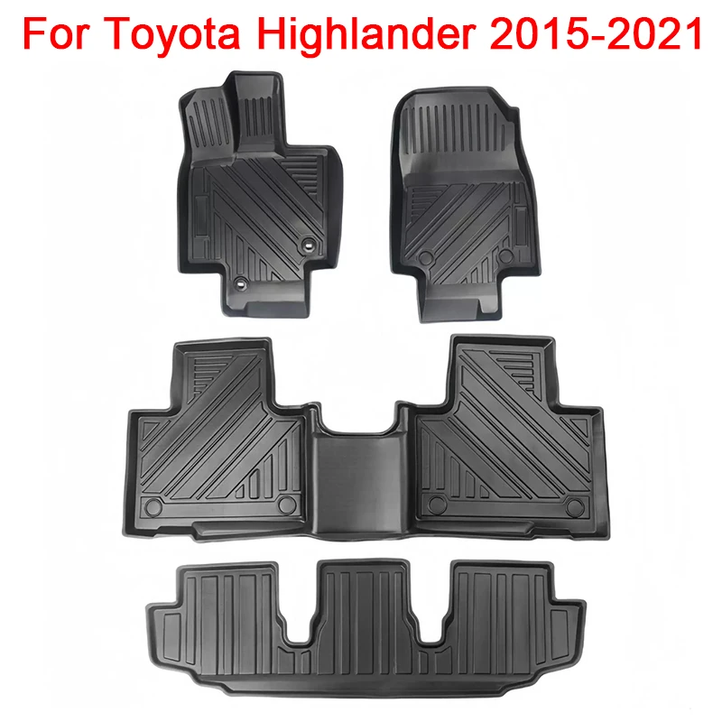 

Для Toyota Highlander 2015 2016 2017 2018 2019 2020 2021 автомобильные коврики TPE, всепогодные водонепроницаемые напольные вкладыши