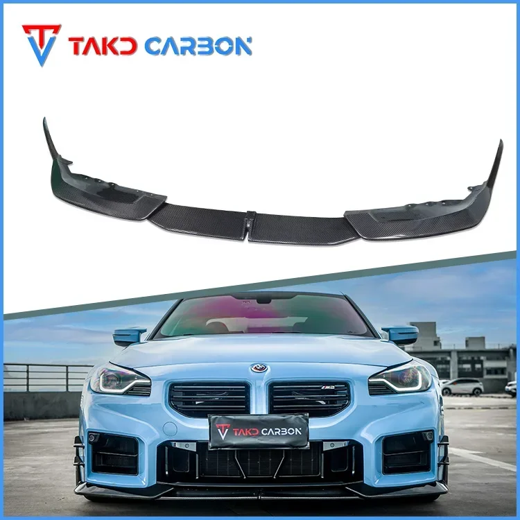 TAKD Carbon Factory Wholesale Dry Carbon Fiber 3K Twill Carbon Front Lip For BMW M2 G87 2023-UP