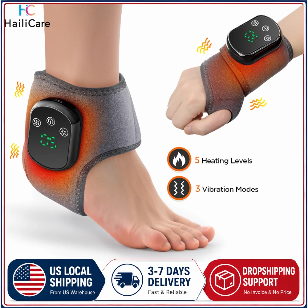 Electric Wrist And Ankle Brace With Hot Compress Vibration Wrist Guard Band Ankle Support Brace Anti Sprain Joint Protection Hand Foot Care