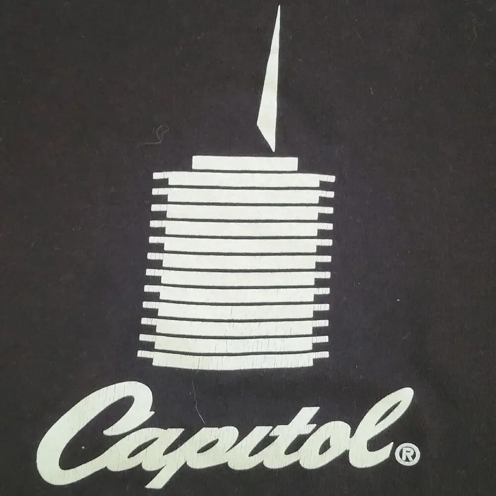 Vintage Capitol Records Promo T-Shirt Black Size Large az