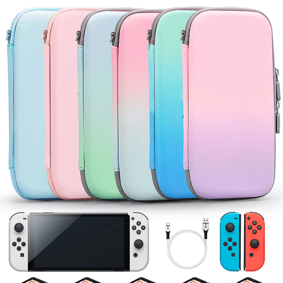For Switch NS OLED Storage Bag Switch storage bag with gradient color designPortable gaming accessories storage bag