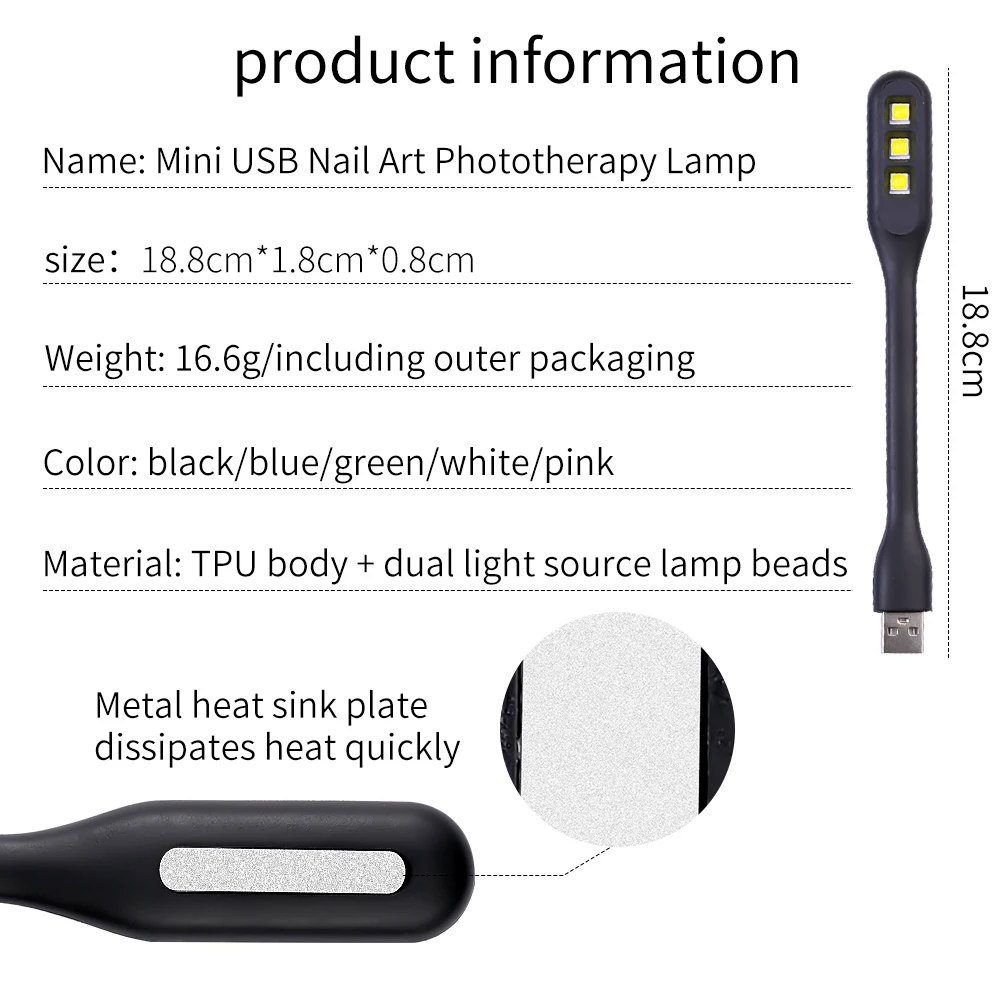 Mini lámpara Led USB portátil de 6W para secado de uñas, lámpara de fototerapia de Gel UV, accesorios de manicura para uso doméstico, herramientas