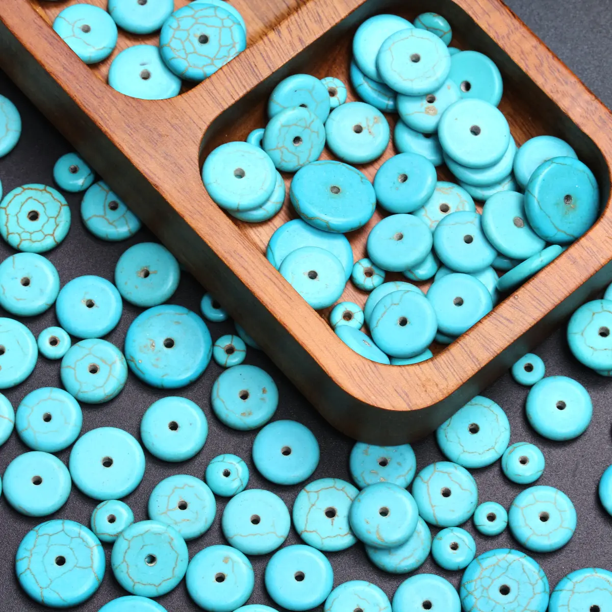 6/8/12/14/16mm Flat Round Shape Natural Stone Green Turquoises Spacer Beads Bracelet Necklaces Diy Jewelry Accessories