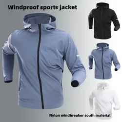 Autumn/Winter Men's Outdoor Running Fitness Morning Jogging Sports Quick-Dry Windproof Cycling Training Jacket and Tracksuit