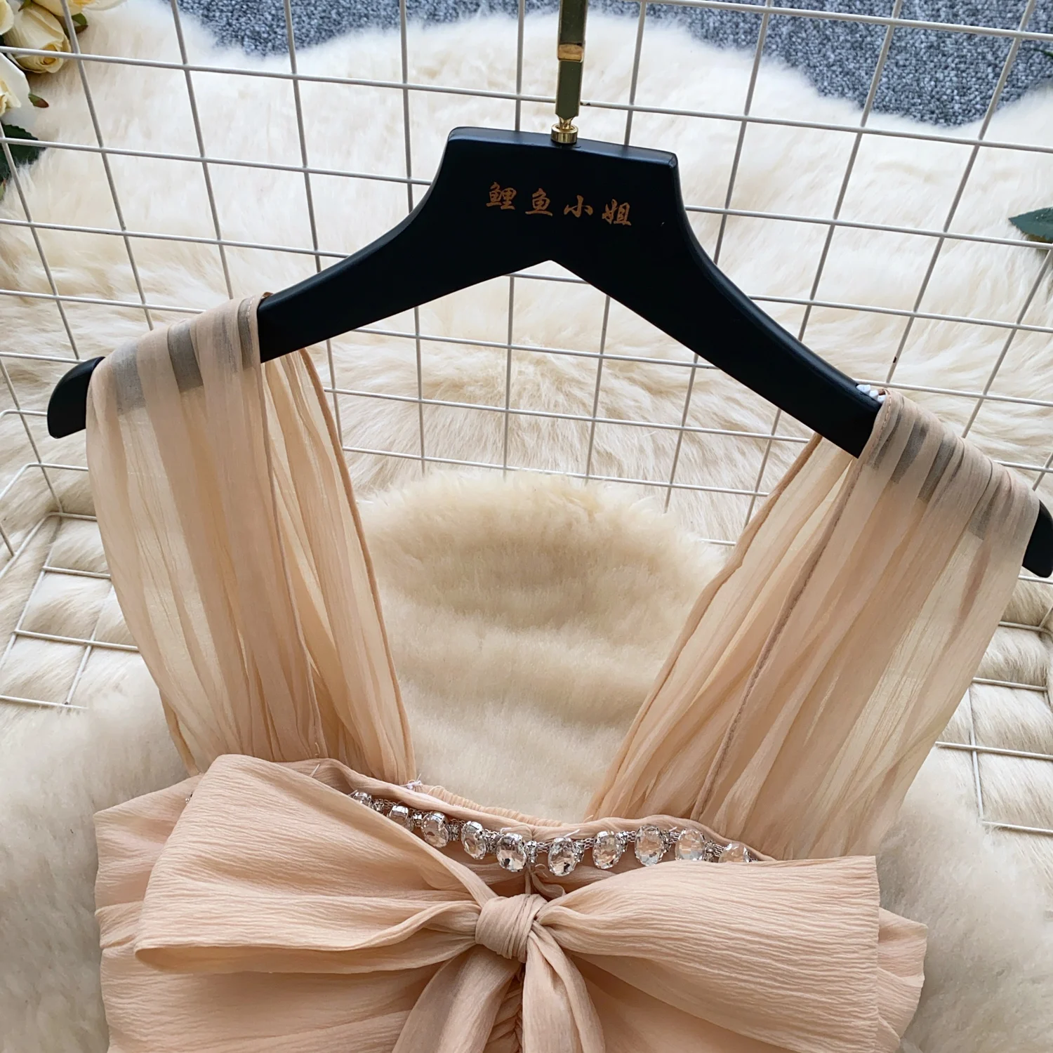 Purple Green Mesh Chiffon Summer Slash Neck Beads Bow Mini Party Dress Women Off Shoulder A-line Short Suspender Fairy Dress