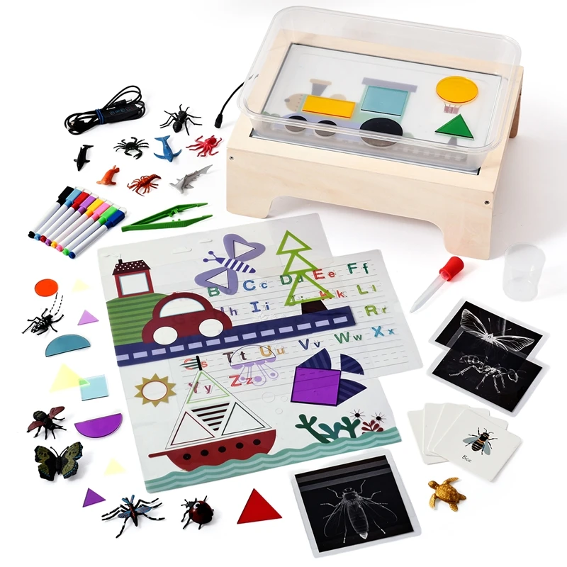 il-modalita-luce-notturna-del-tavolo-mobile-sensibile-alla-luce-tthe-fa-oggetti-che-emettono-fluorescenza-piu-vivamente-e-graficamente