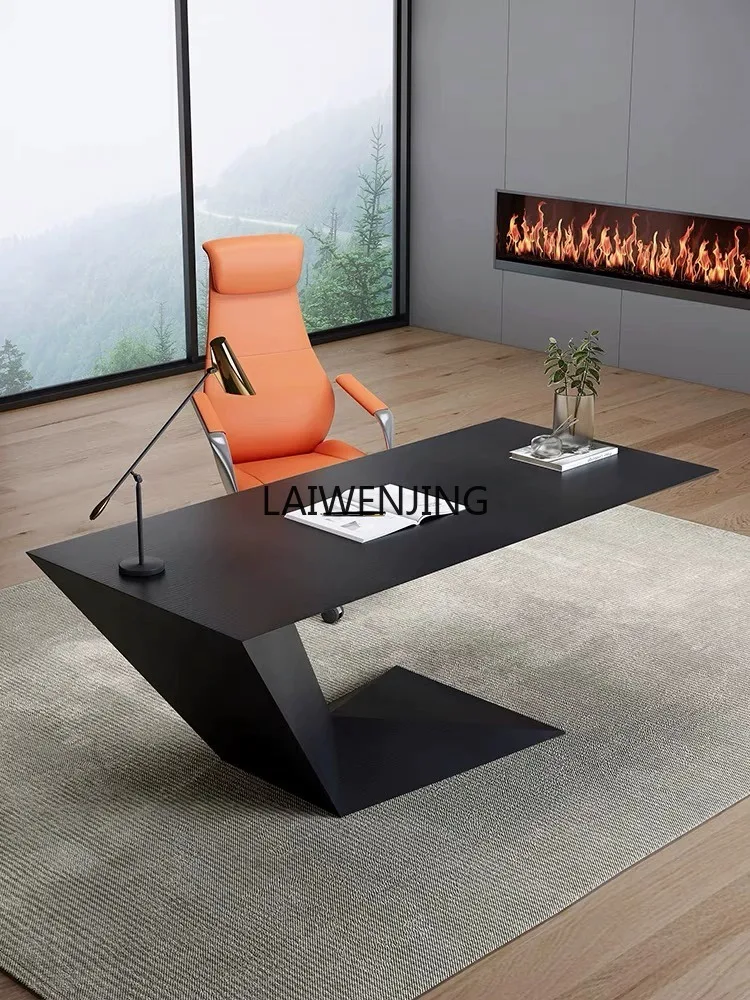 

LYN Italian minimalist desk study designer boss special-shaped computer desk