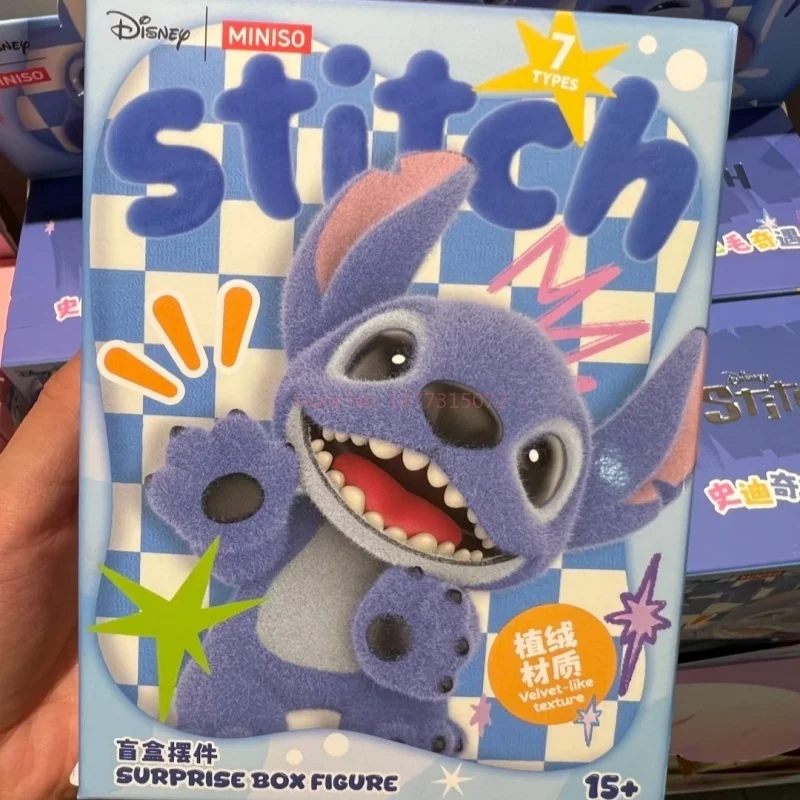 Nova disney stitch caixa cega mao mao aventura série misteriosa caixa surpresa figura pvc modelo brinquedo decoração coleção brinquedos