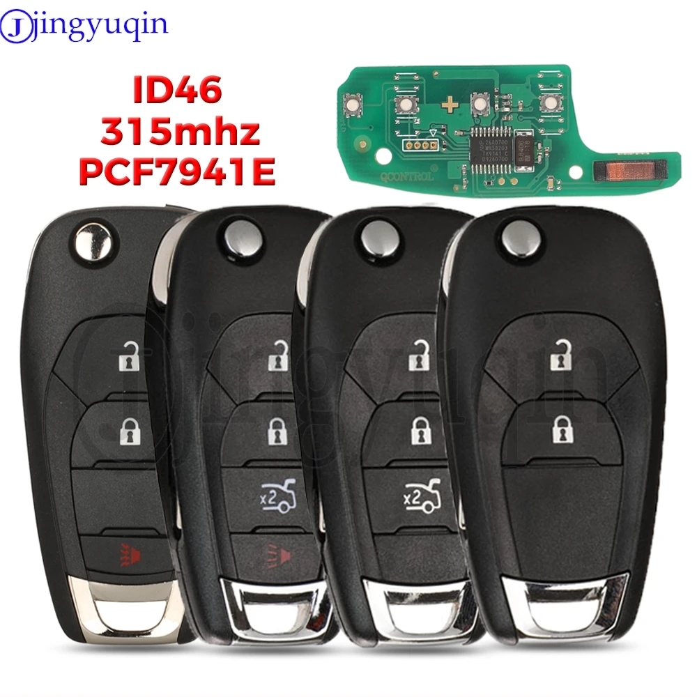 

jingyuqin 315MHz ID46 PCF7941E LXP-T003 Car Remote Control Flip Key For Chevrolet Cruze Sonic Trax Spark Avo Trailblazer Replace