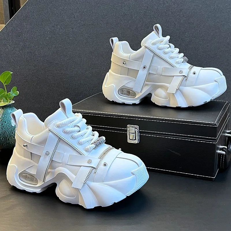 New Arrival Men Fashion Casual Dad Shoes Spring Autumn Luxury Designer Youth Trending Thick Bottom White Party Chunky Sneakers