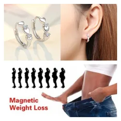 1 Pair Slimming Earrings Love Heart-shaped Earrings Silver Lose Weight Stimulating Acupoints Health Slimming Ear Studs