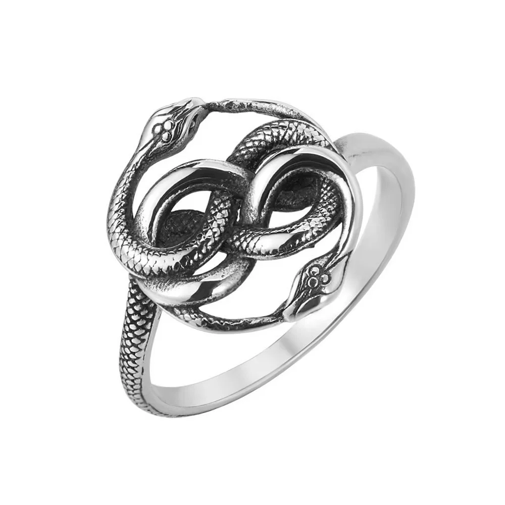 Western Retro Individuality Influencer Double Snake Ring Stainless Steel Ring