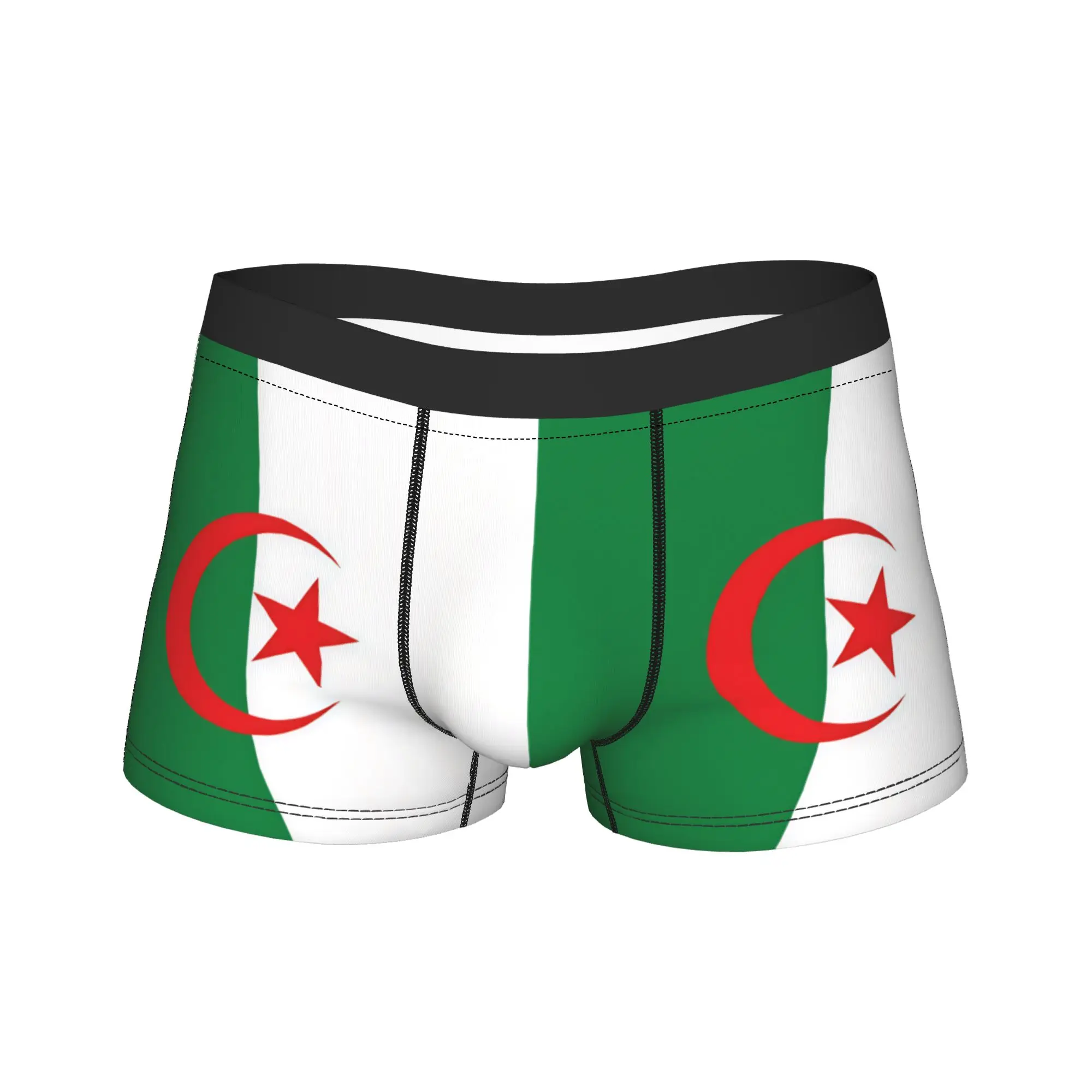 Algerian Flag Underwear  Men Shorts Briefs Breathable Trunk Trenky Customs Large Size Panties