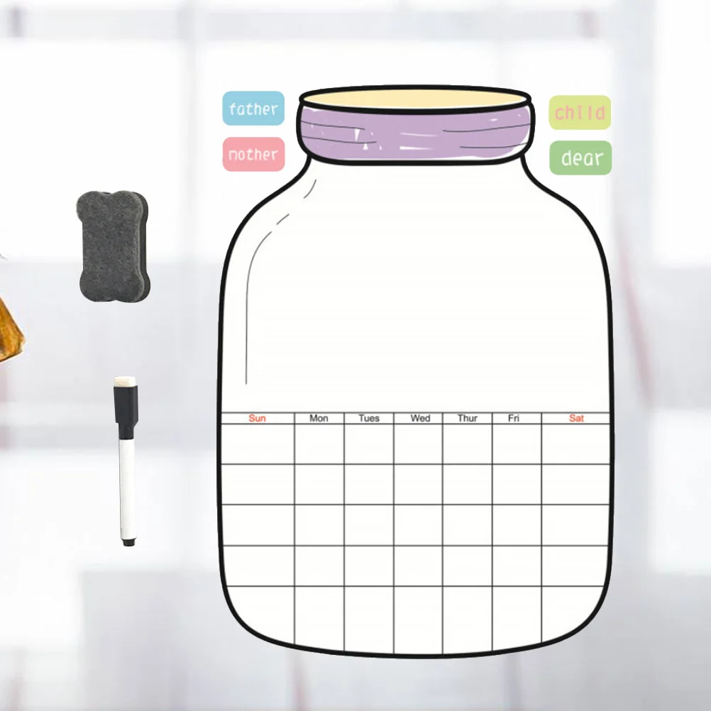 

Erasable Fridge Reminder Sticker Message Board Magnet Memo Label For Refrigerator Flat Surface Simple Bottle Shape Design Wipe