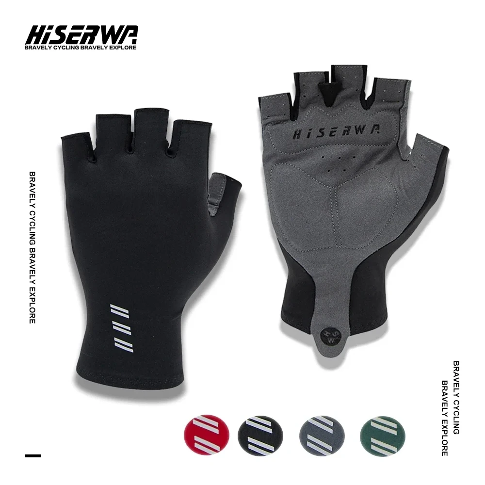 

HISERWA Summer Cycling Gloves Half Finger MTB Road Bicycle Riding Gloves Men Women Anti-slip Shock-Absorbing Pad Biking Gloves