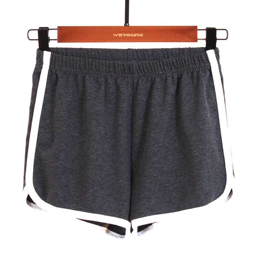 

Хлопковые спортивные шорты, летние женские короткие брюки на шнурке, повседневные популярные шорты, однотонные, с защитой от спустошения