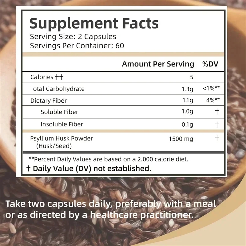 แคปซูลไซเลียมฮัสก์ - ช่วยการย่อยอาหาร สุขภาพลำไส้ และการขับถ่ายที่ปกติ ช่วยเพิ่มการดูดซึม เพิ่มพลังงาน ไม่ใช่จีเอ็มโอ