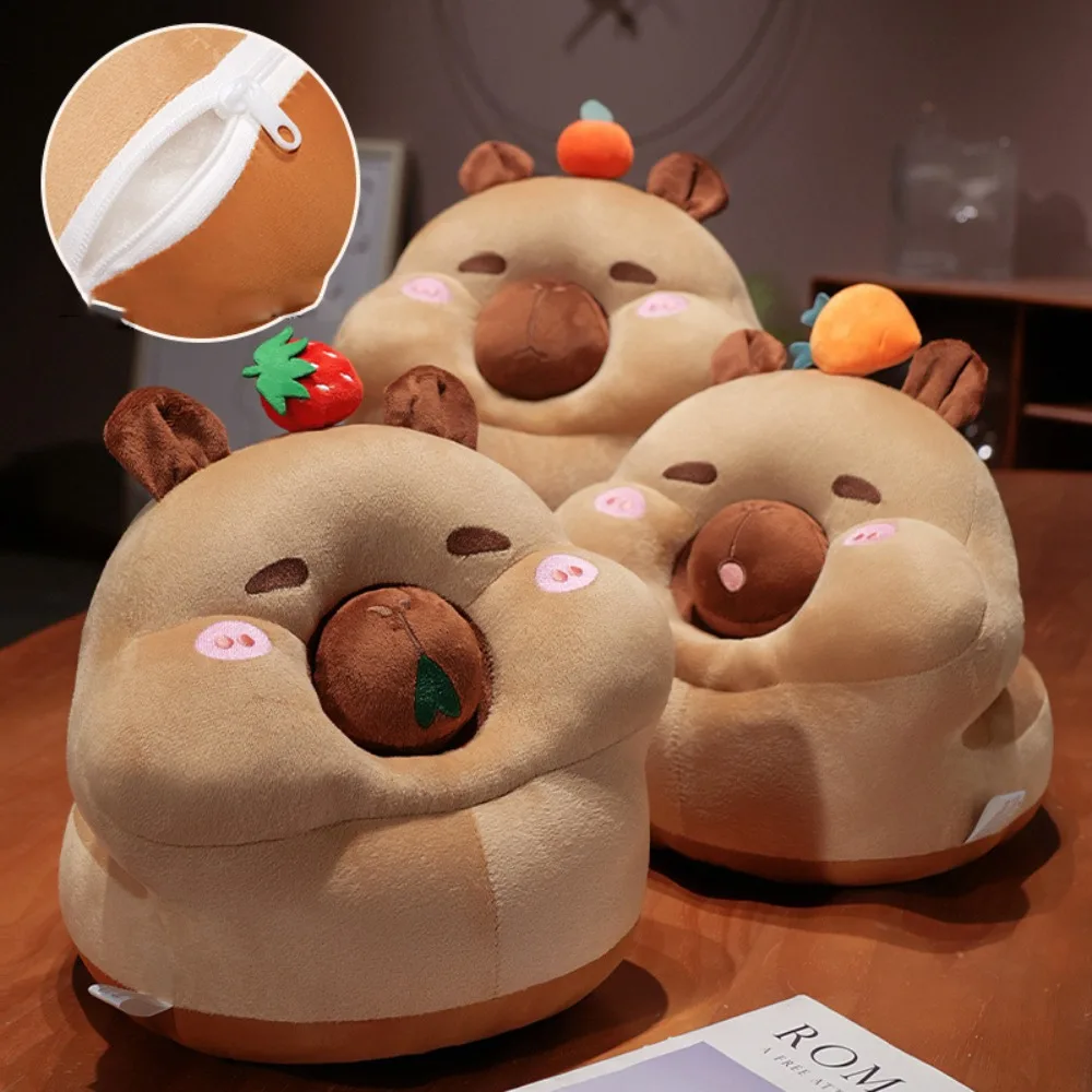 Washable Circular Capybara Nap Pillow Face Down Cartoon Capybara Table Rest Pillow Fluffy Soft Capybara Plush Pillow Library