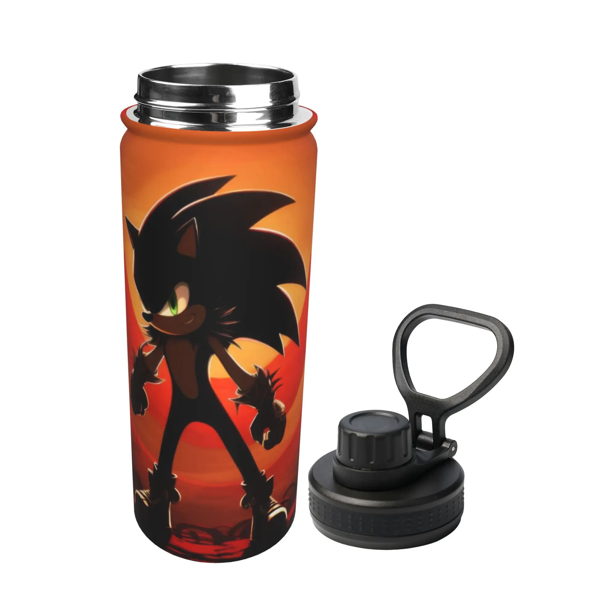 Shadow The Hedgehogs 18OZ Sports Insulated Kettle Thermal Cup Stainless Steel Office Home Mugs 18OZ view 2