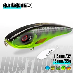 Hunhouse Musky Buster Jerkbait esche da pesca 115 & 145mm 32 & 55g Vib Bait affondamento lento Jerkbaits per branzino luccio