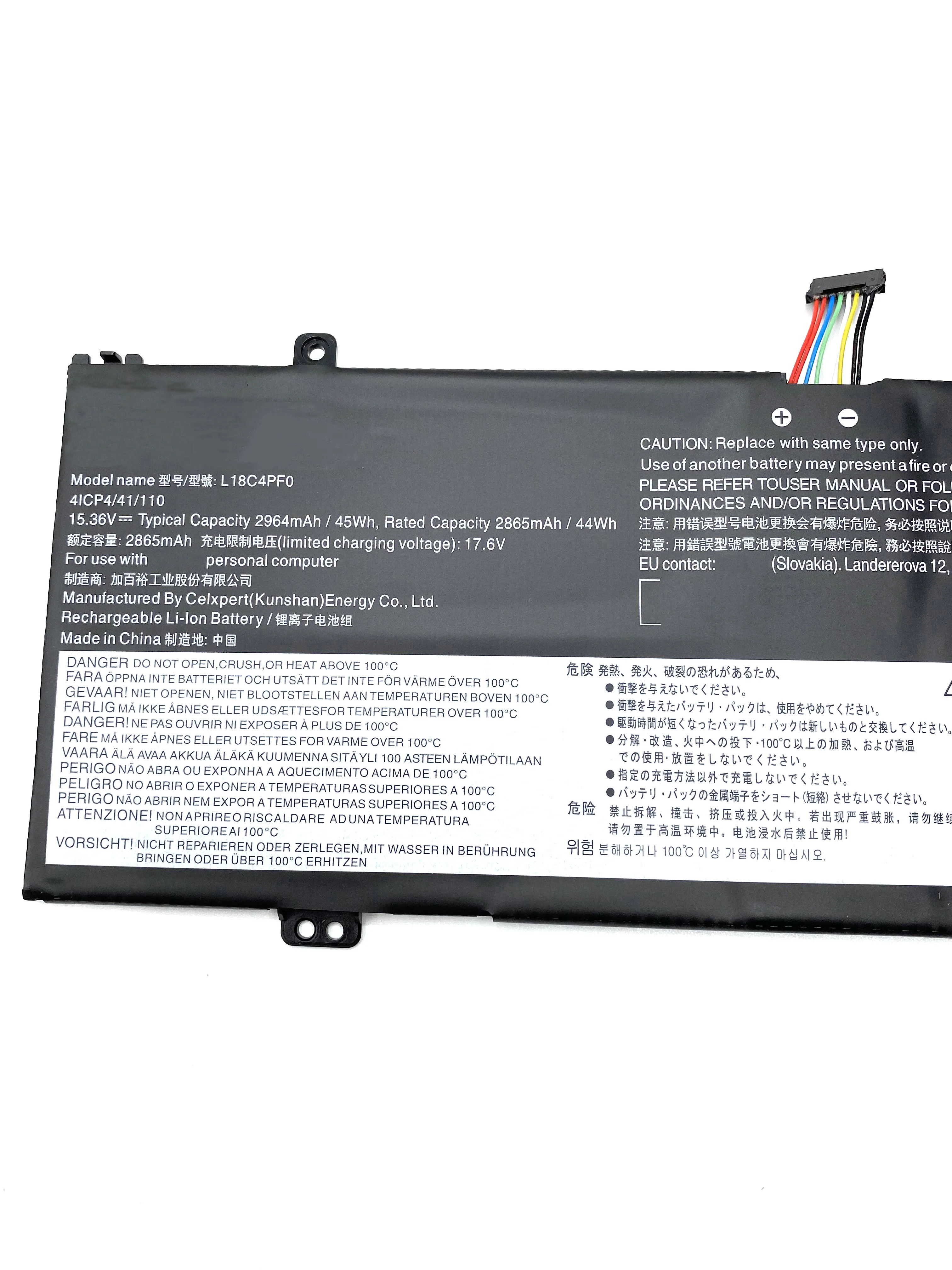 Imagem -05 - Nova Bateria do Portátil L18c4pf0 para Lenovo Thinkbook 13s-iml 13s-iml 14s-iml 14s-iml 20rr 20rs 20r9 20rm Série L18d4pf0 L18m4pf0