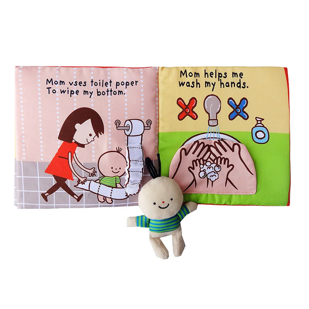 Pierwsza książeczka dla niemowląt z tkaniny wielokrotnego użytku, wysokiej jakości materiał, książeczka edukacyjna dla niemowląt do wczesnej edukacji, rozwój sensoryczny i interakcja rodzic-dziecko